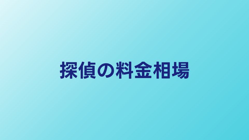 探偵の料金相場｜浮気調査・素行調査・人探しの費用一覧